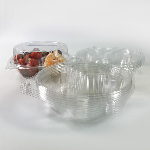 FP-002 500g three grid food plastic box clamshell packaging container