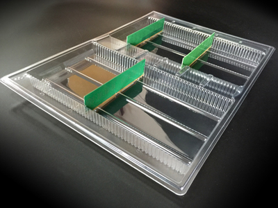 esd packaging memory ram module dimm plastic box clamshell tray 2128